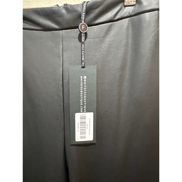 Womens white fox faux leather After party pants size small black new - Picture 2 of 6